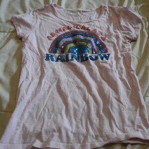 Vigoss Girls Size L 14/16 Short Sleeve Shirt As Magical as a Rainbow Logo